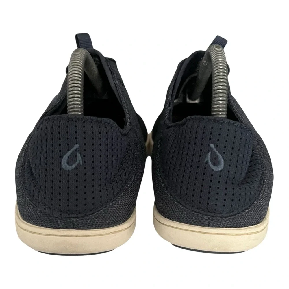 OluKai Nohea Moku‎ Mens 9 Night Navy Blue Mesh Boat Shoes Sneakers 10283-6H6H